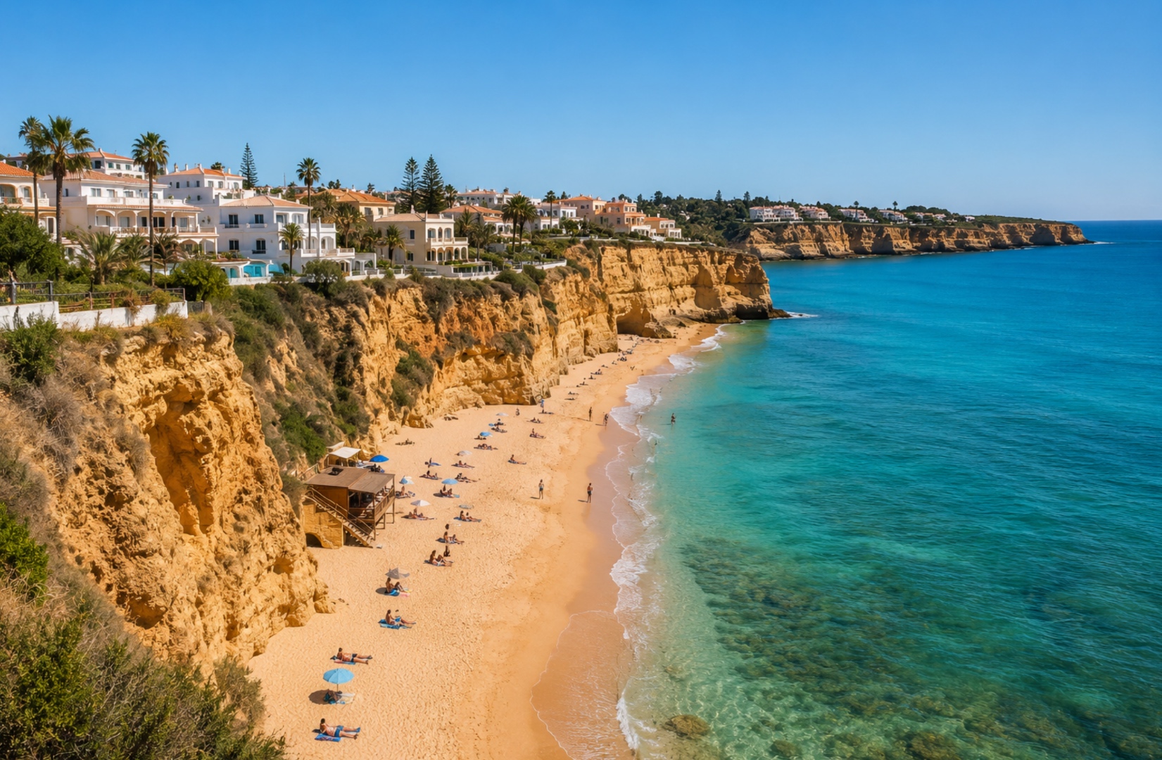 Algarve clifftop villas and turquoise sea near Lagos — Western Algarve AL registration