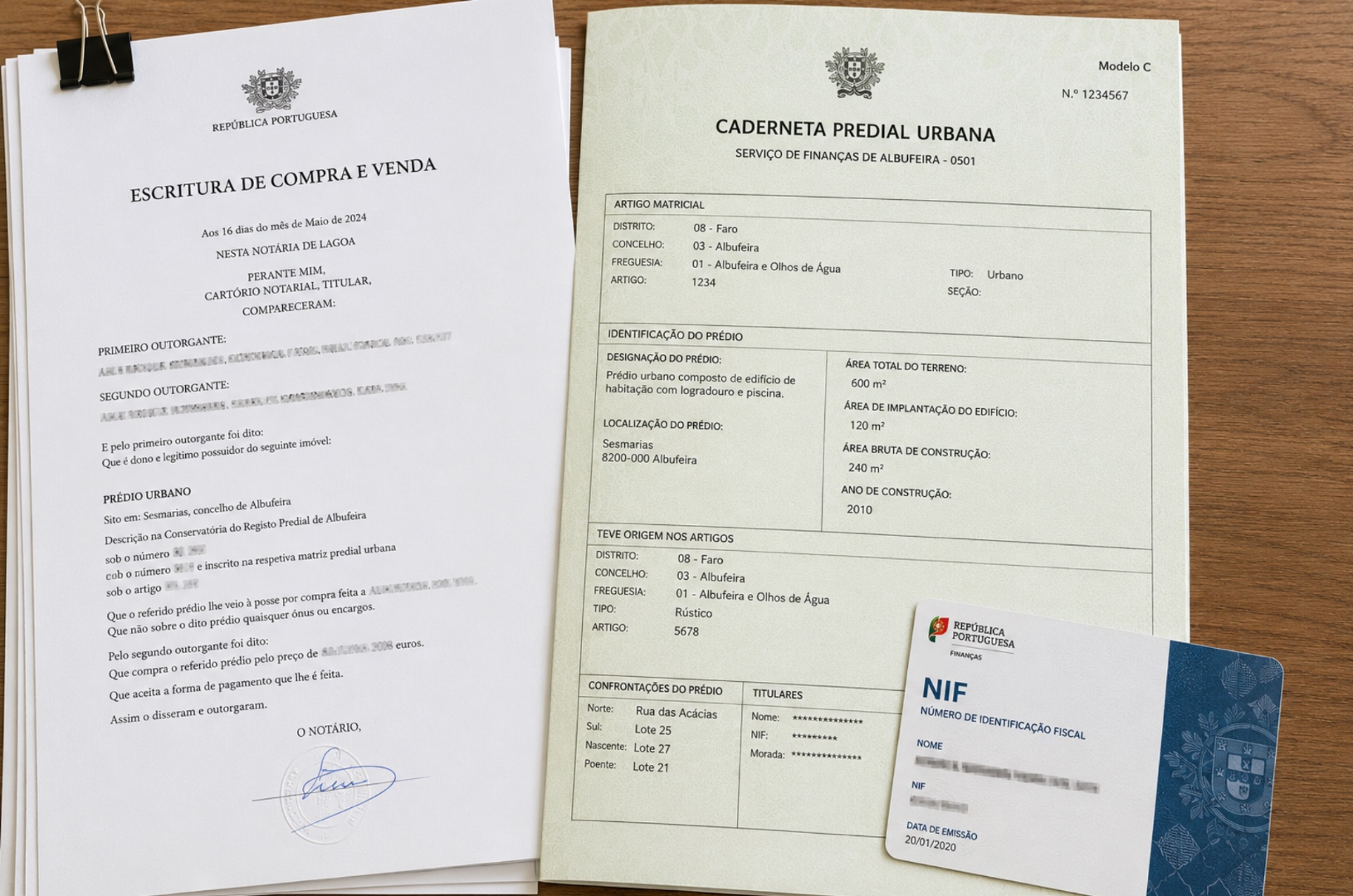 Portuguese property documents — escritura, caderneta predial, NIF — the foundation of AL compliance